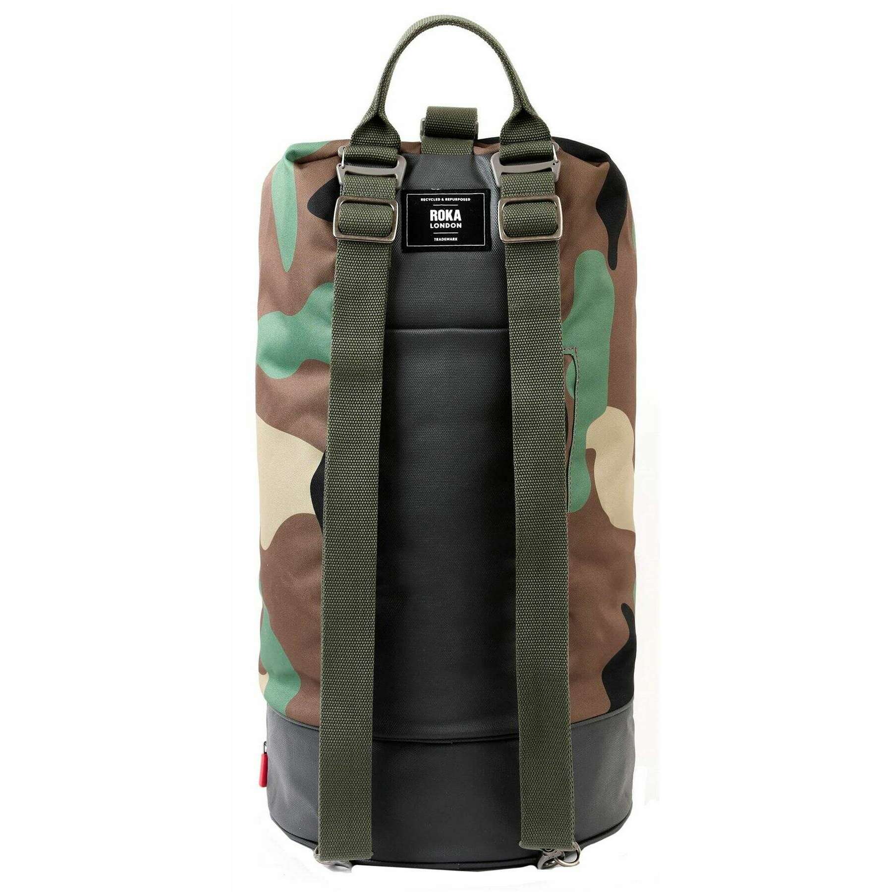 Roka Heathrow Large Recycled Canvas Duffle Bag - Vintage Camo Green - Image 2