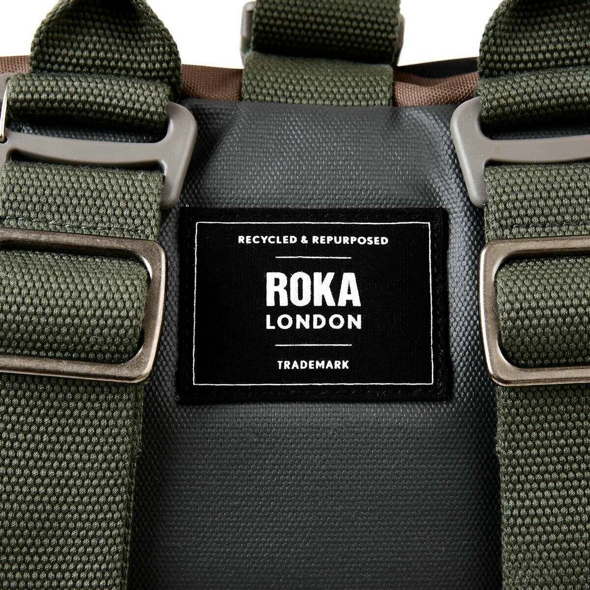 Roka Heathrow Large Recycled Canvas Duffle Bag - Vintage Camo Green - Image 7