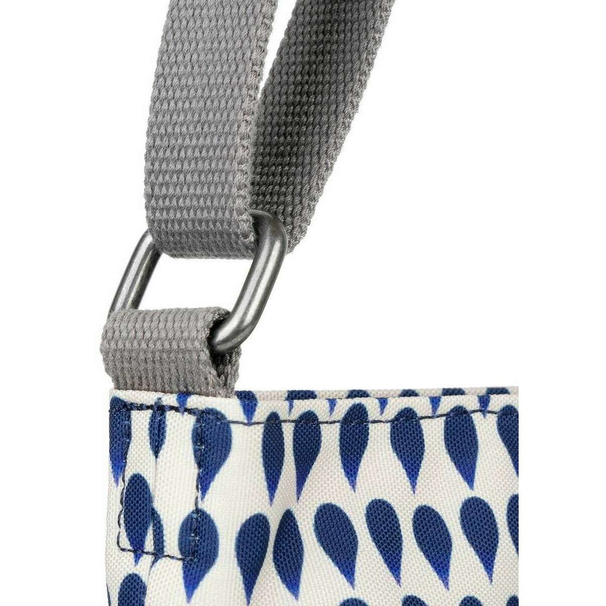 Roka Kennington B Medium Denim Rain Recycled Canvas Crossbody Bag - Blue/White - Image 5