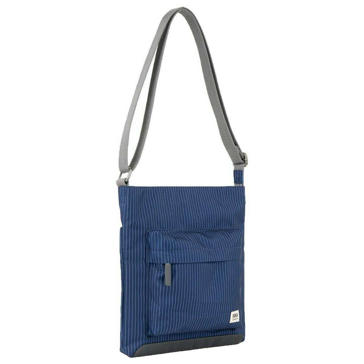 Roka Kennington B Medium Recycled Canvas Crossbody Bag - Dark Wash Denim Blue - Image 3