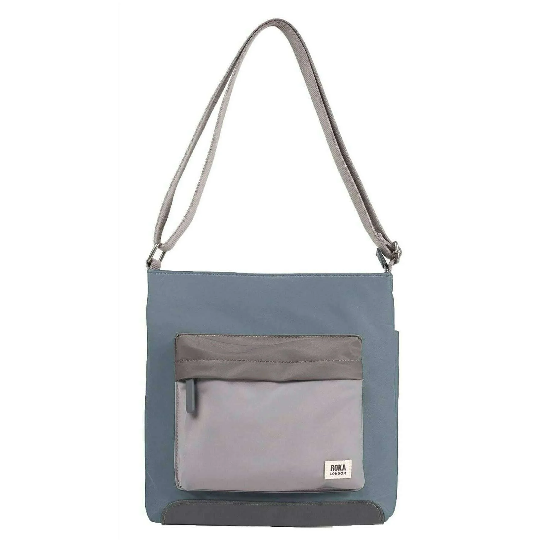Roka Kennington B Medium Recycled Nylon Crossbody Bag - Grey Tonal