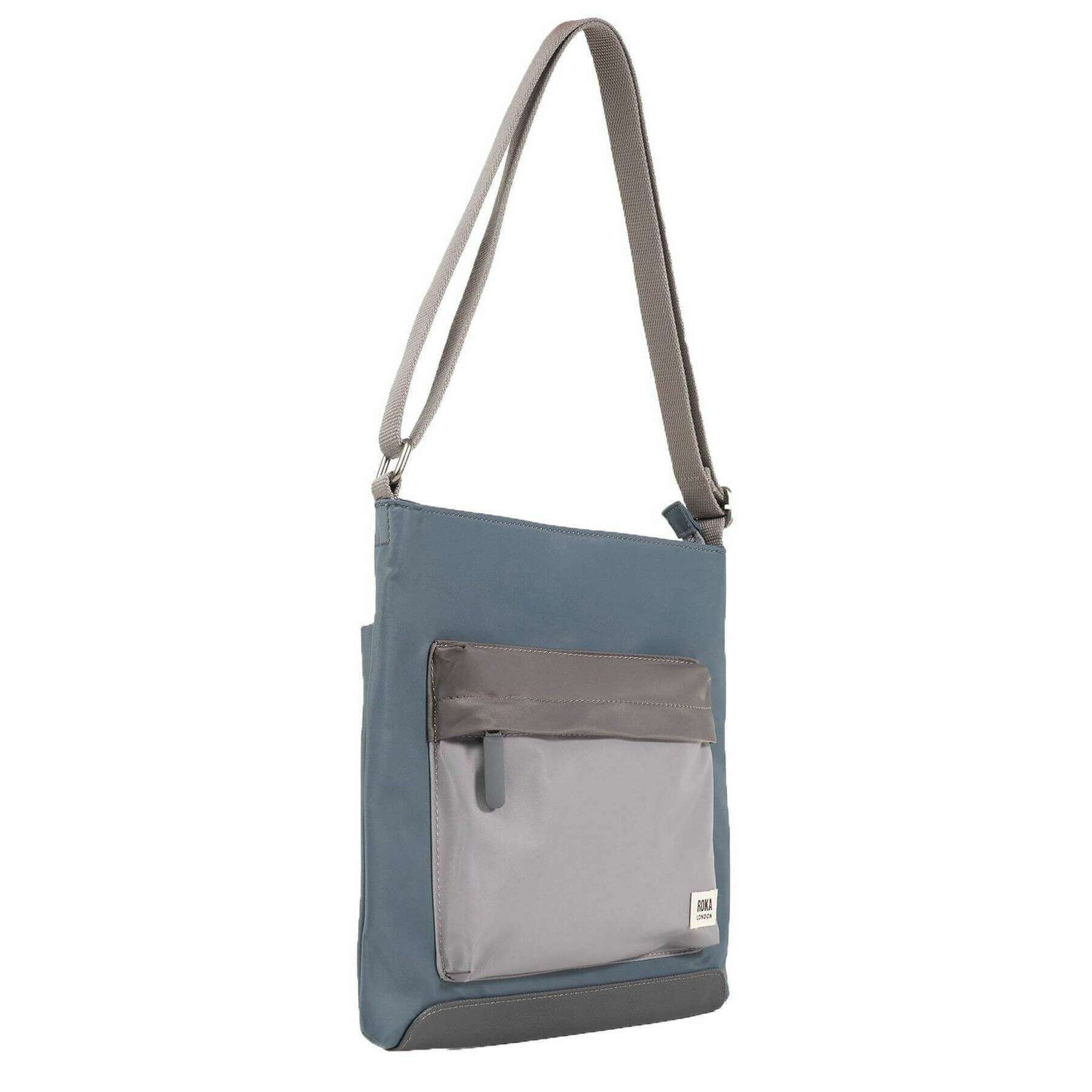Roka Kennington B Medium Recycled Nylon Crossbody Bag - Grey Tonal - Image 3