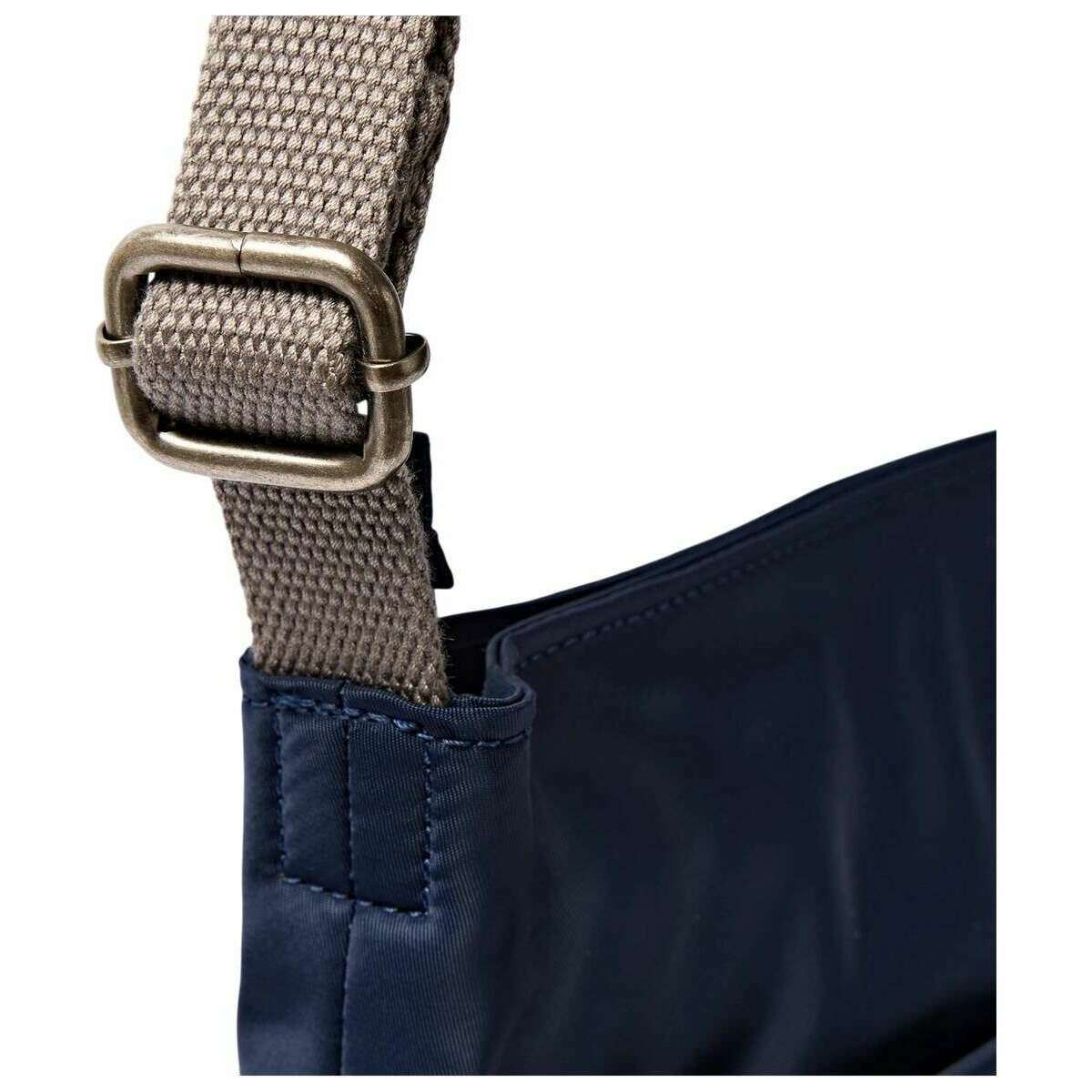 Roka Kennington B Medium Recycled Nylon Crossbody Bag - Midnight Stripe Navy - Image 6