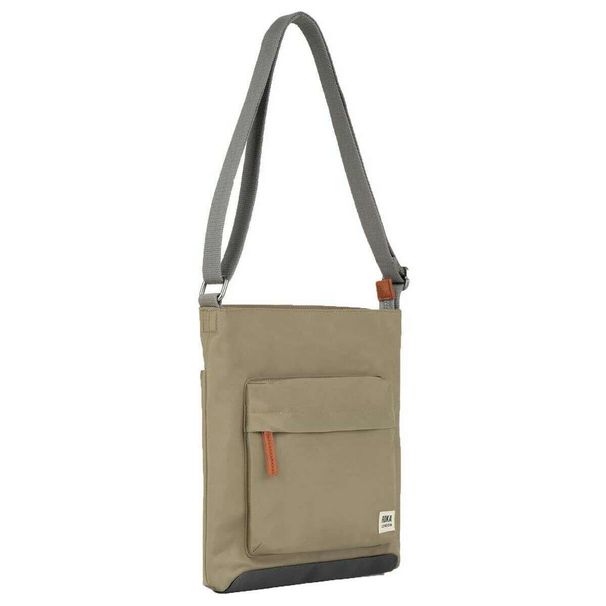Roka Kennington B Medium Recycled Nylon Crossbody Bag - Taupe Green - Image 3