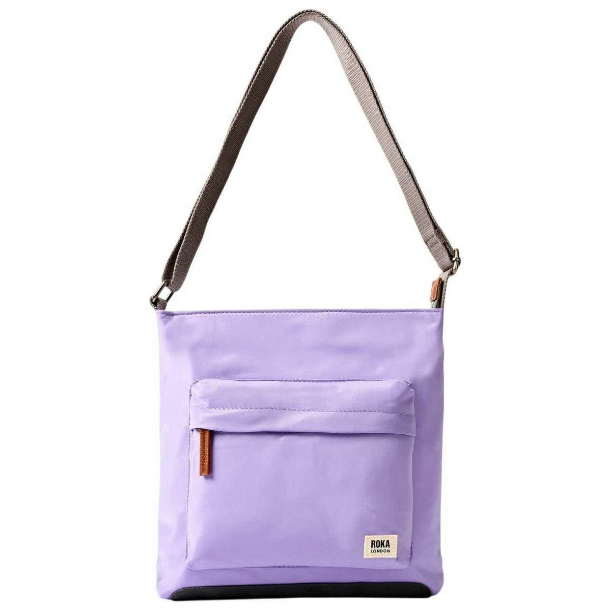 Roka Kennington B Medium Recycled Nylon Crossbody Bag - Thistle Bloom Purple
