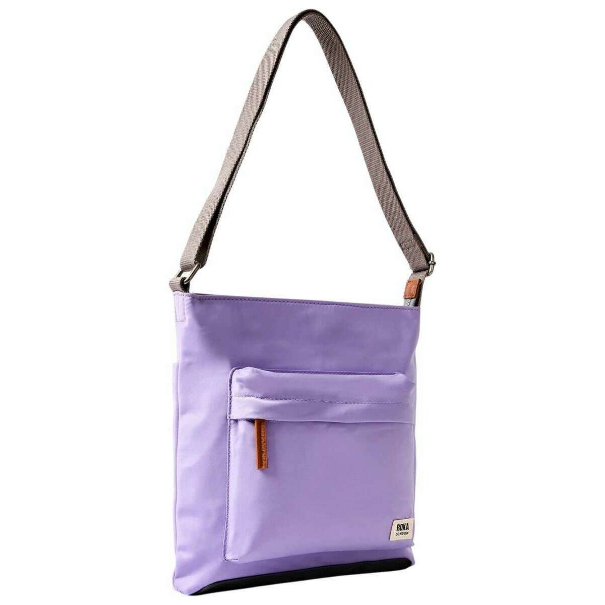 Roka Kennington B Medium Recycled Nylon Crossbody Bag - Thistle Bloom Purple - Image 3