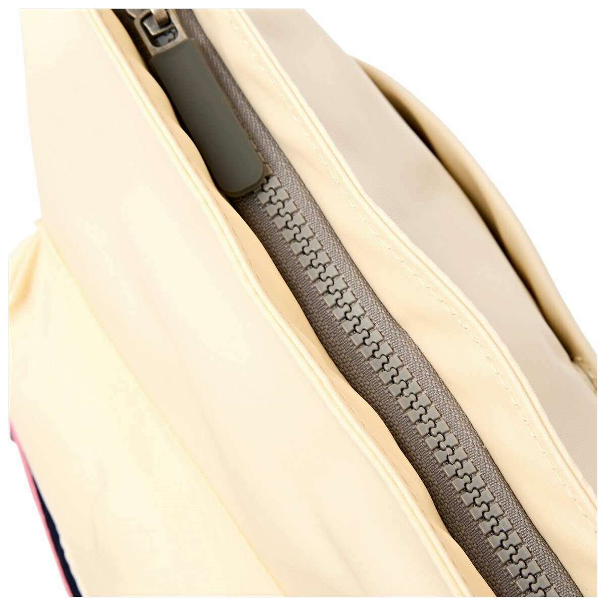Roka Kennington B Medium Recycled Nylon Crossbody Bag - Wax Paper Stripe Cream - Image 5