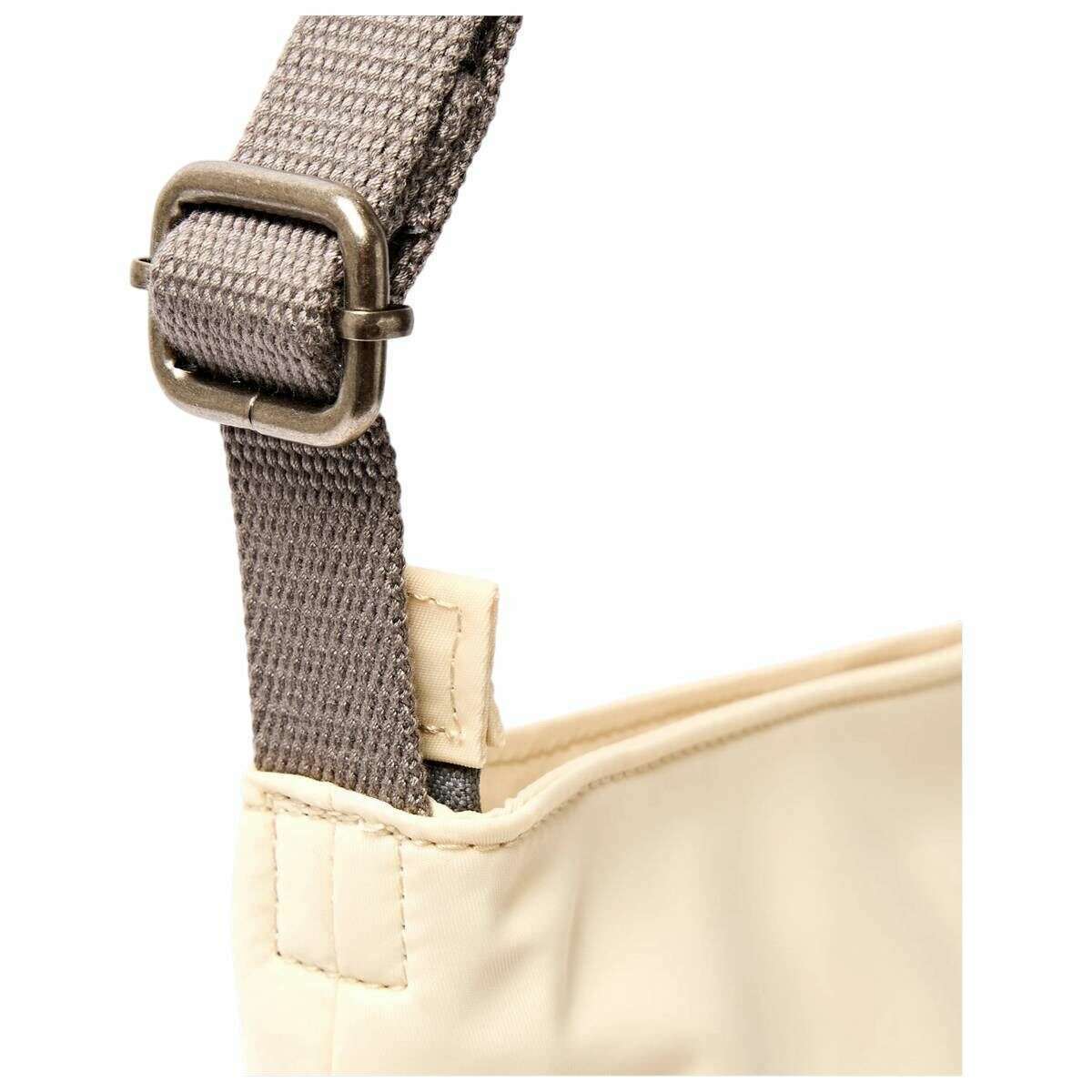Roka Kennington B Medium Recycled Nylon Crossbody Bag - Wax Paper Stripe Cream - Image 6