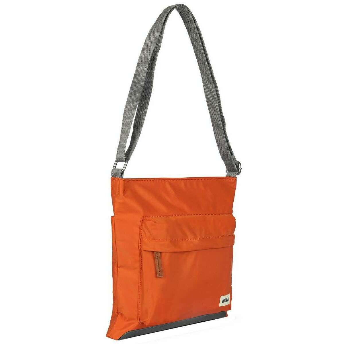Roka Kennington B Medium Sustainable Nylon Cross Body Bag - Burnt Orange - Image 3