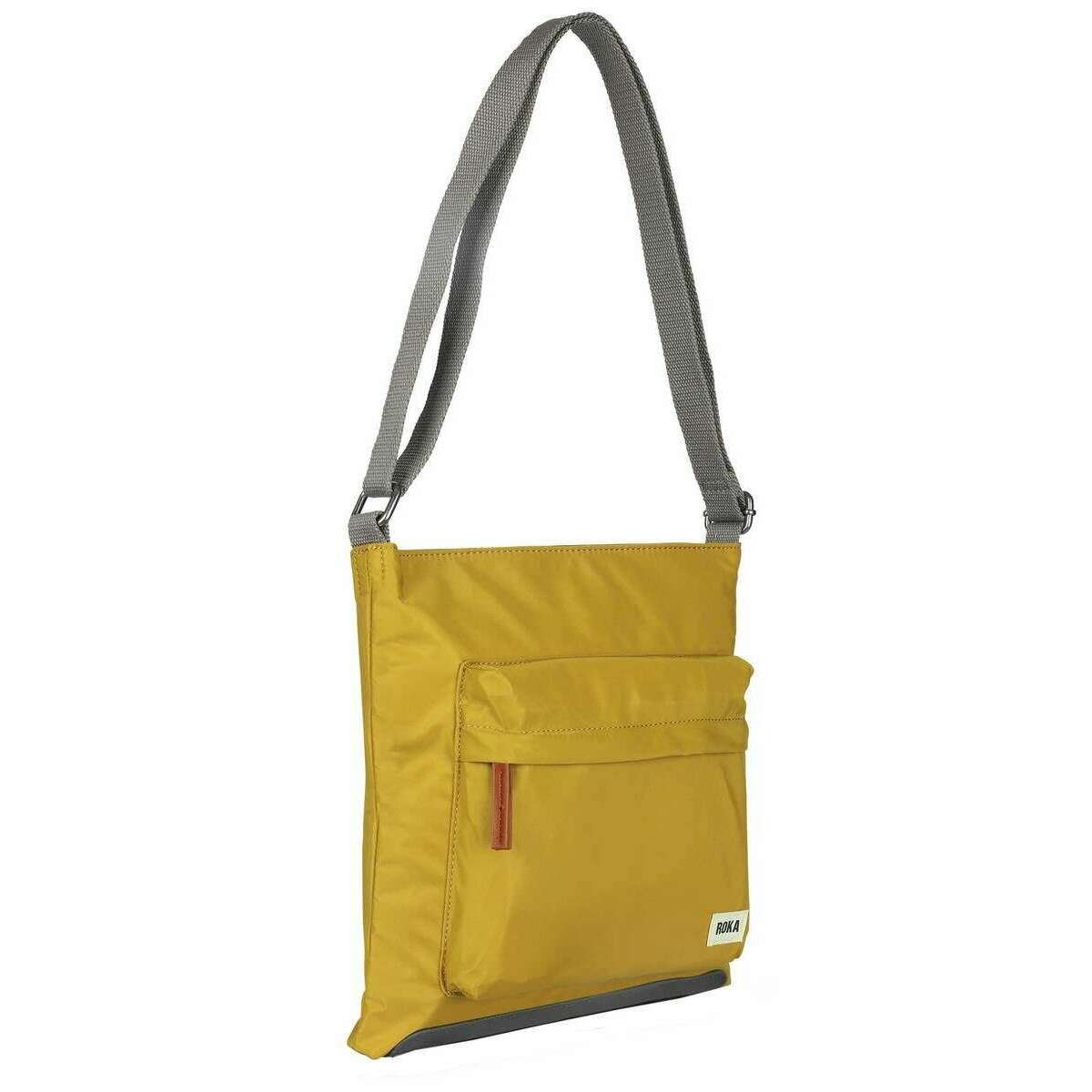 Roka Kennington B Medium Sustainable Nylon Cross Body Bag - Corn Yellow - Image 3