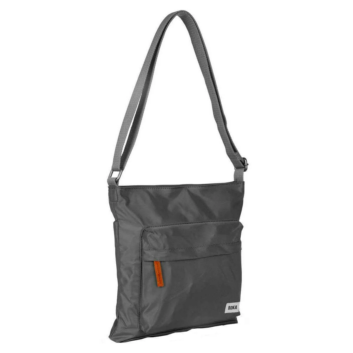 Roka Kennington B Medium Sustainable Nylon Cross Body Bag - Graphite Grey - Image 3