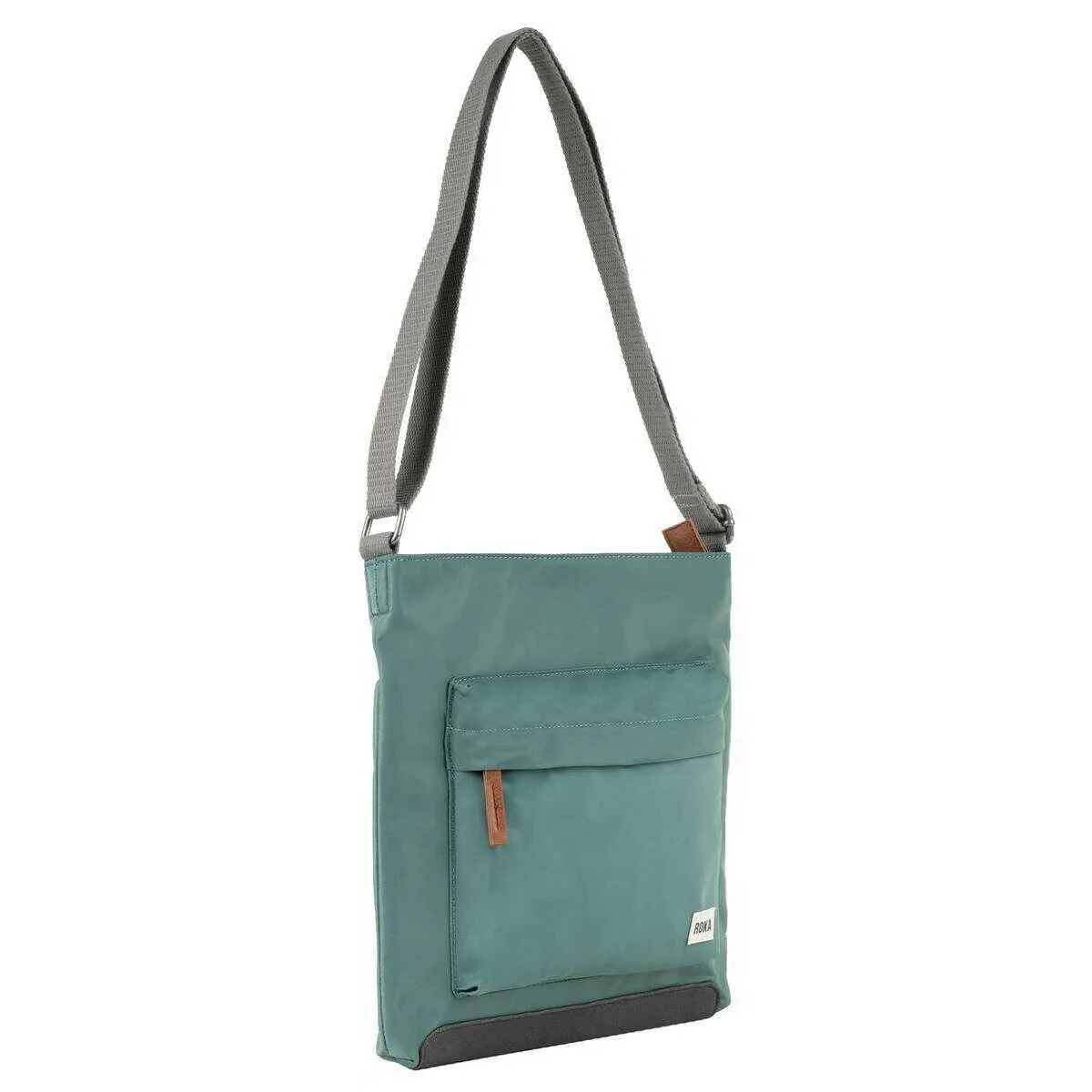 Roka Kennington B Medium Sustainable Nylon Cross Body Bag - Sage Green - Image 3