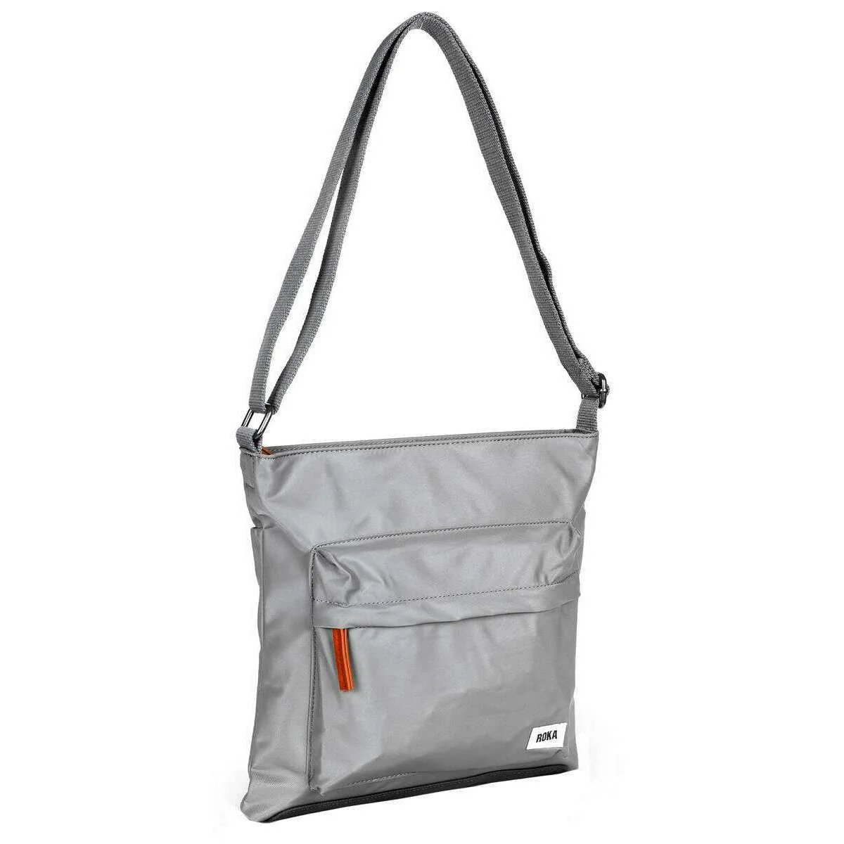 Roka Kennington B Medium Sustainable Nylon Cross Body Bag - Stormy Grey - Image 3