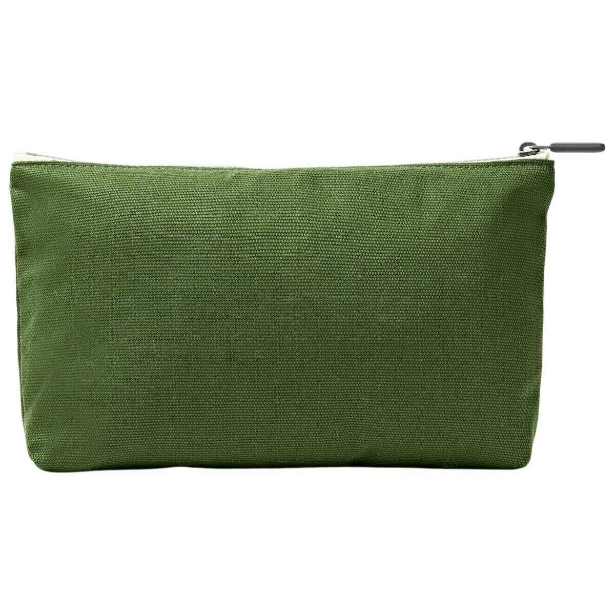 Roka Maida Vale Medium Cotton Canvas Pouch - Artichoke Green - Image 2