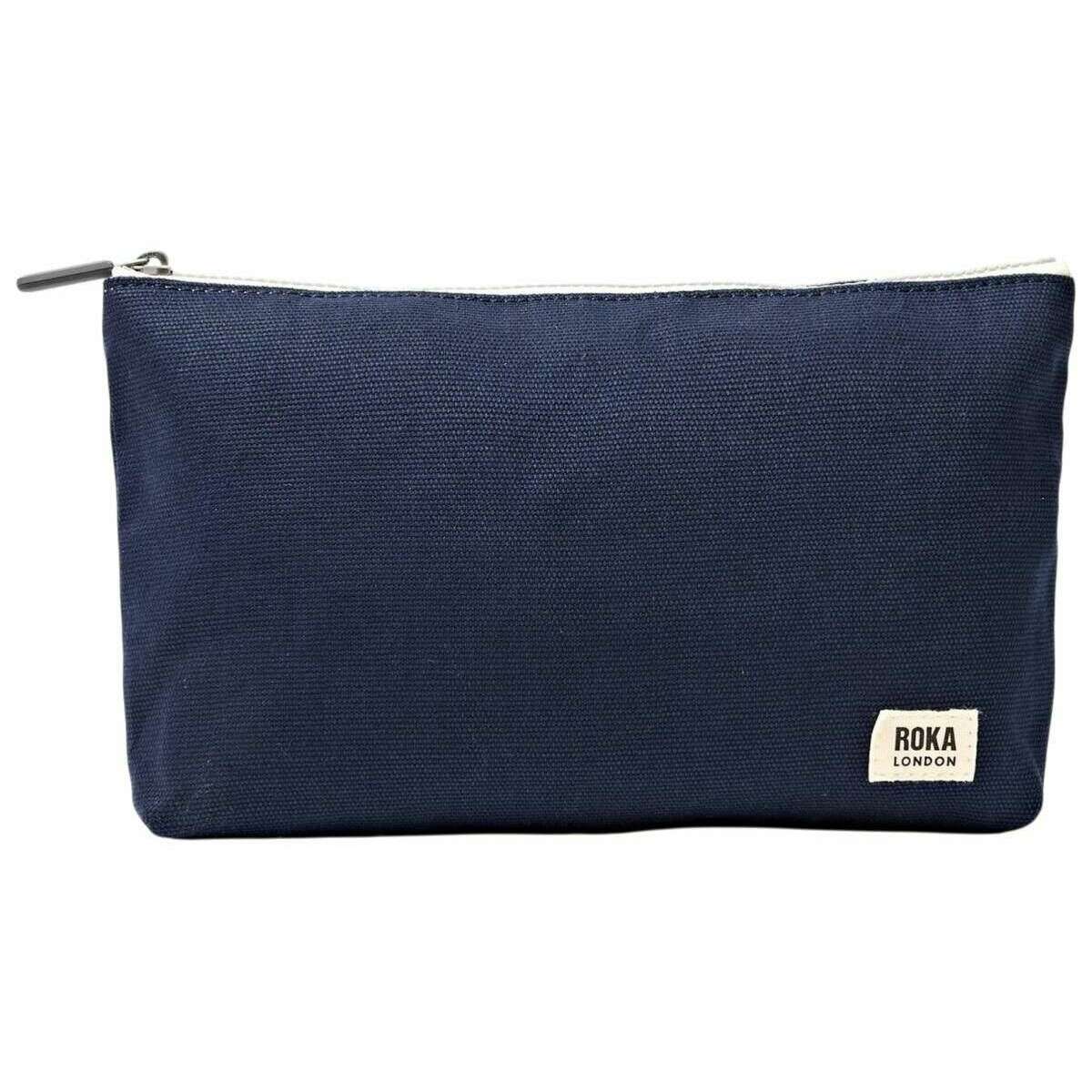 Roka Maida Vale Medium Cotton Canvas Pouch - Midnight Blue