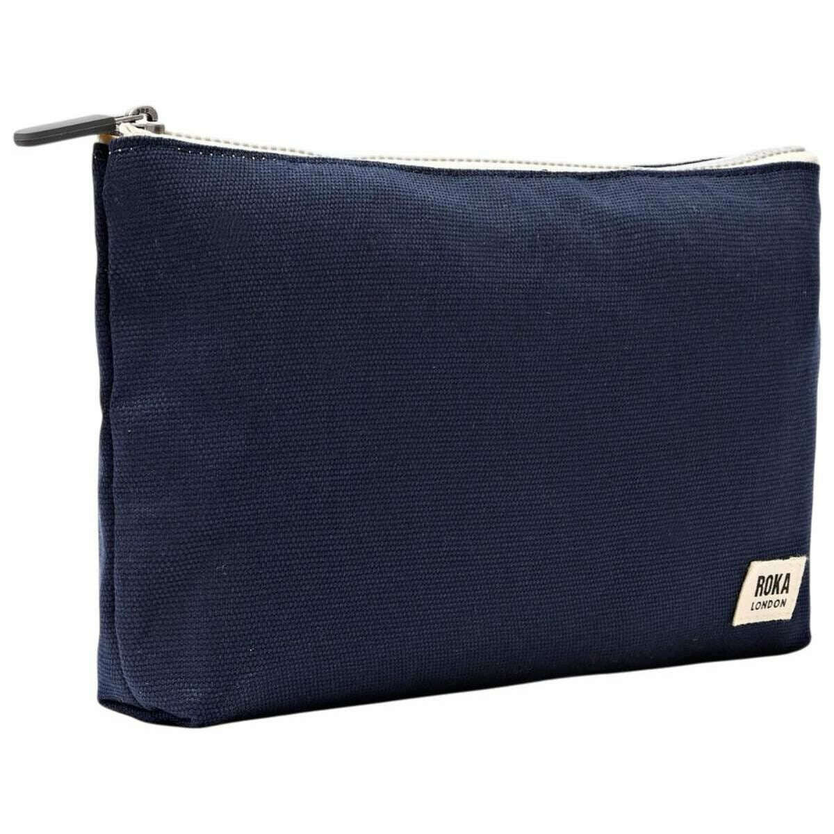 Roka Maida Vale Medium Cotton Canvas Pouch - Midnight Blue - Image 3