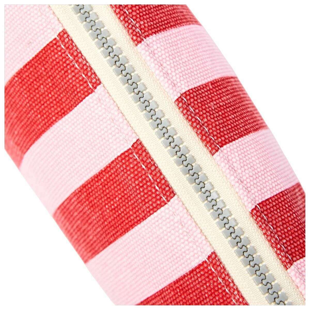 Roka Maida Vale Medium Cotton Canvas Pouch - Strawberry Pink Stripe/White - Image 5