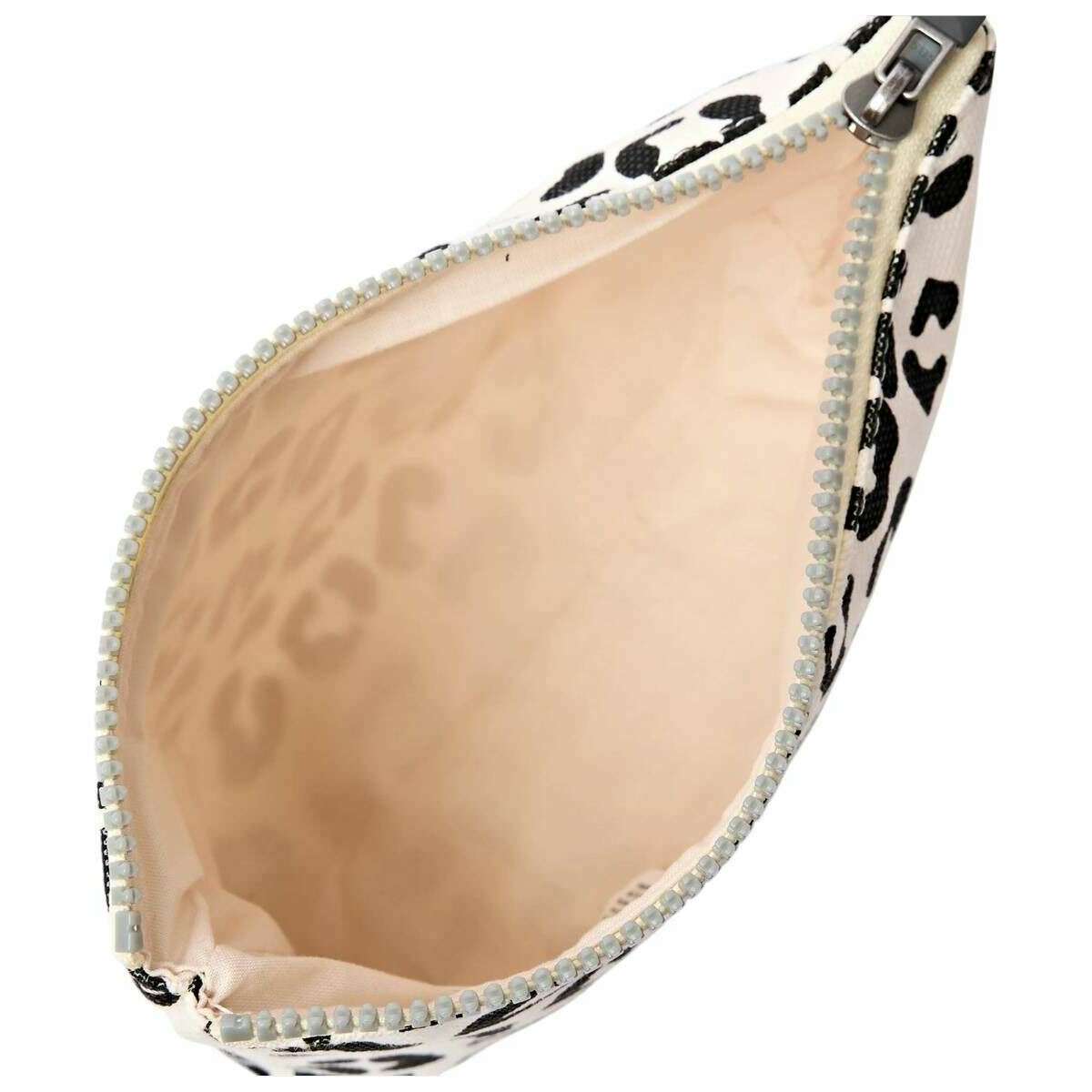Roka Maida Vale Medium Cotton Canvas Pouch - Summer Leopard White/Black - Image 4