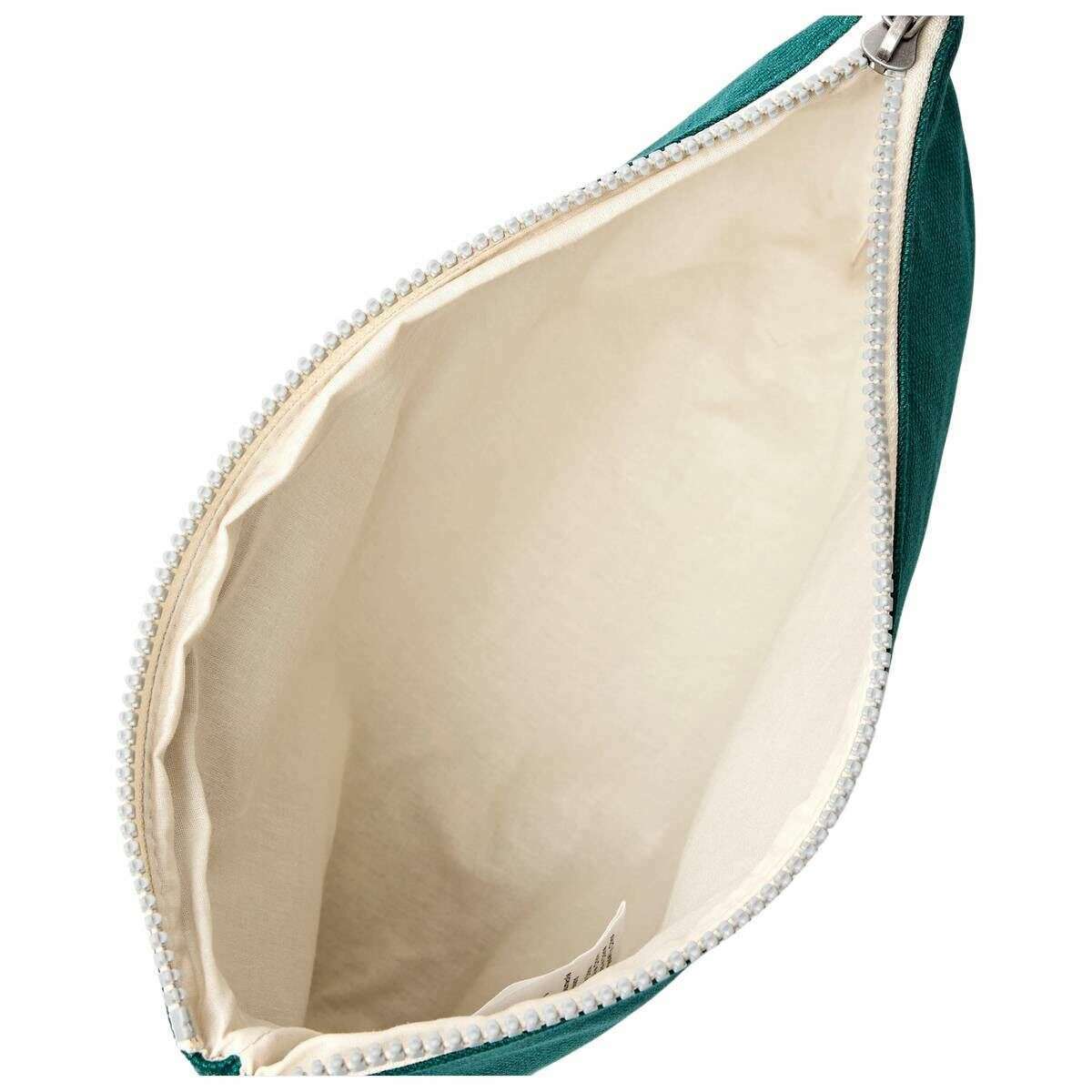 Roka Maida Vale Medium Cotton Canvas Pouch - Teal Blue - Image 4