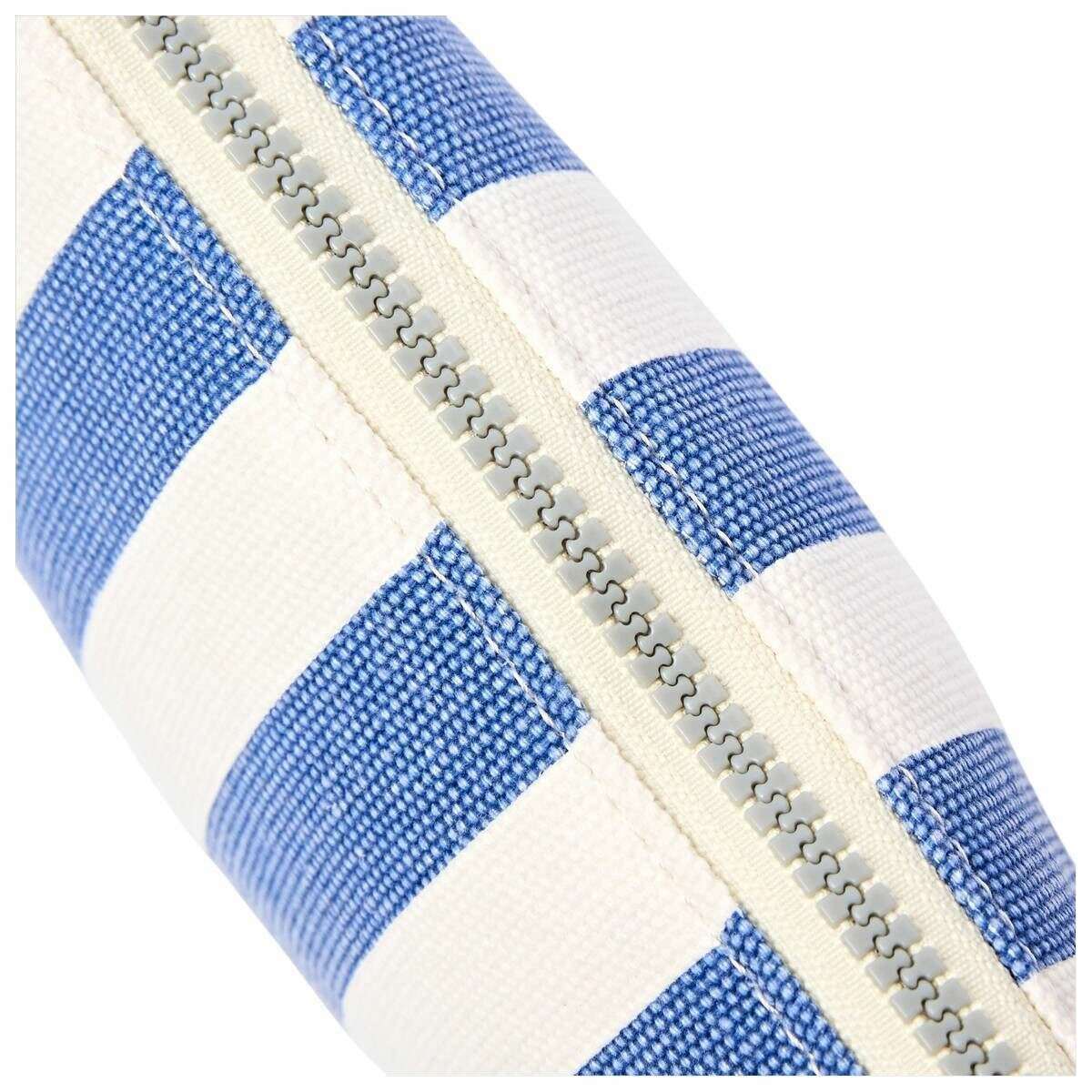 Roka Maida Vale Small Cotton Canvas Pouch - Denim Blue Stripe/White - Image 5