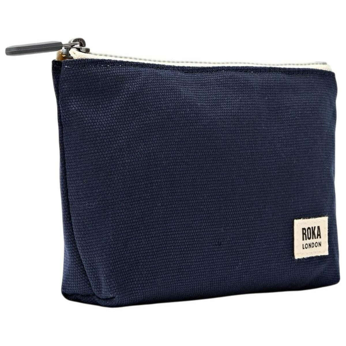 Roka Maida Vale Small Cotton Canvas Pouch - Midnight Blue - Image 3