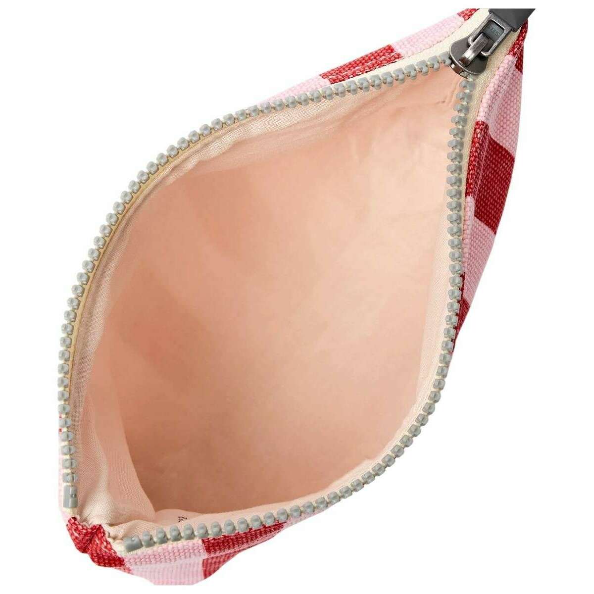 Roka Maida Vale Small Cotton Canvas Pouch - Strawberry Pink Stripe/White - Image 4
