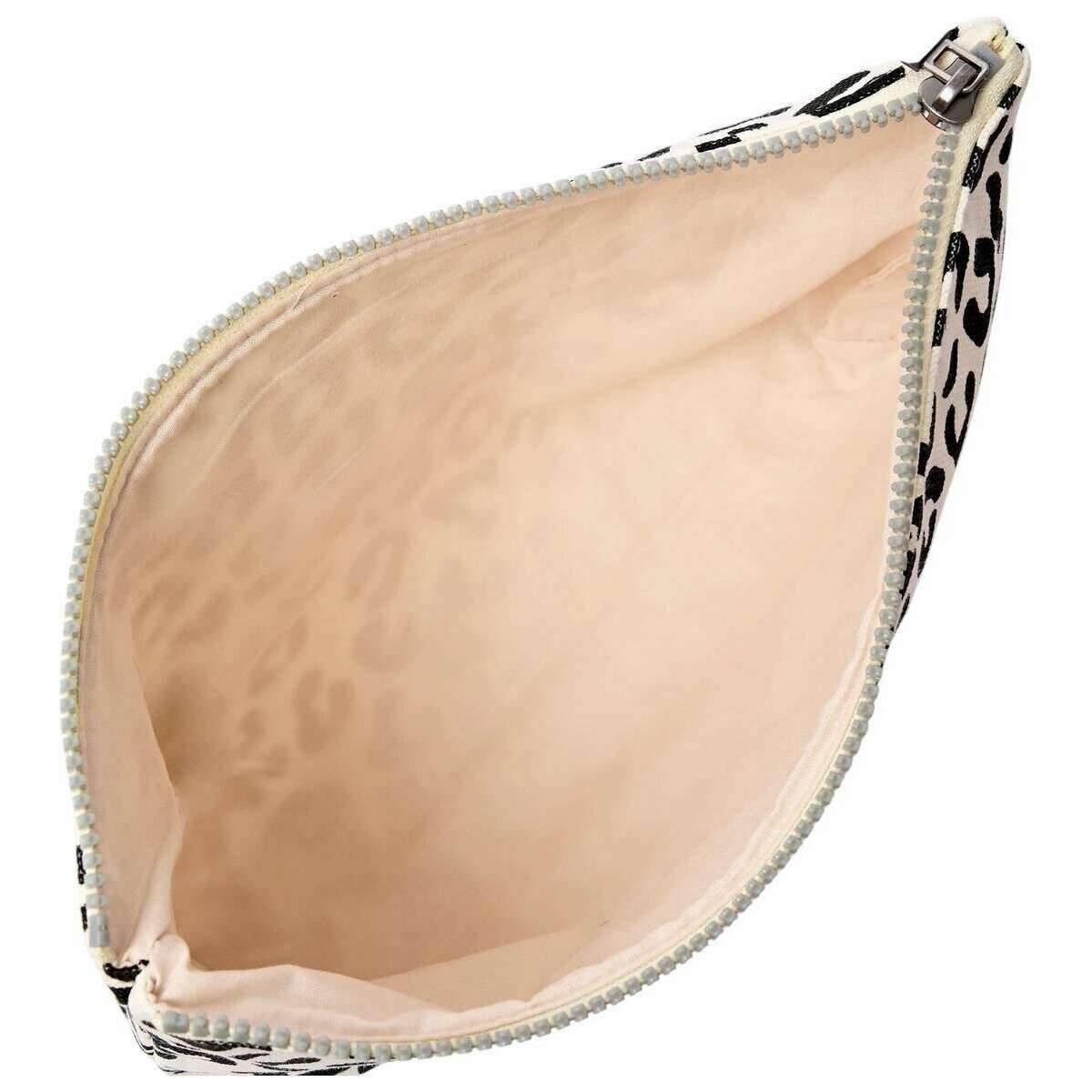 Roka Maida Vale Small Cotton Canvas Pouch - Summer Leopard White/Black - Image 4