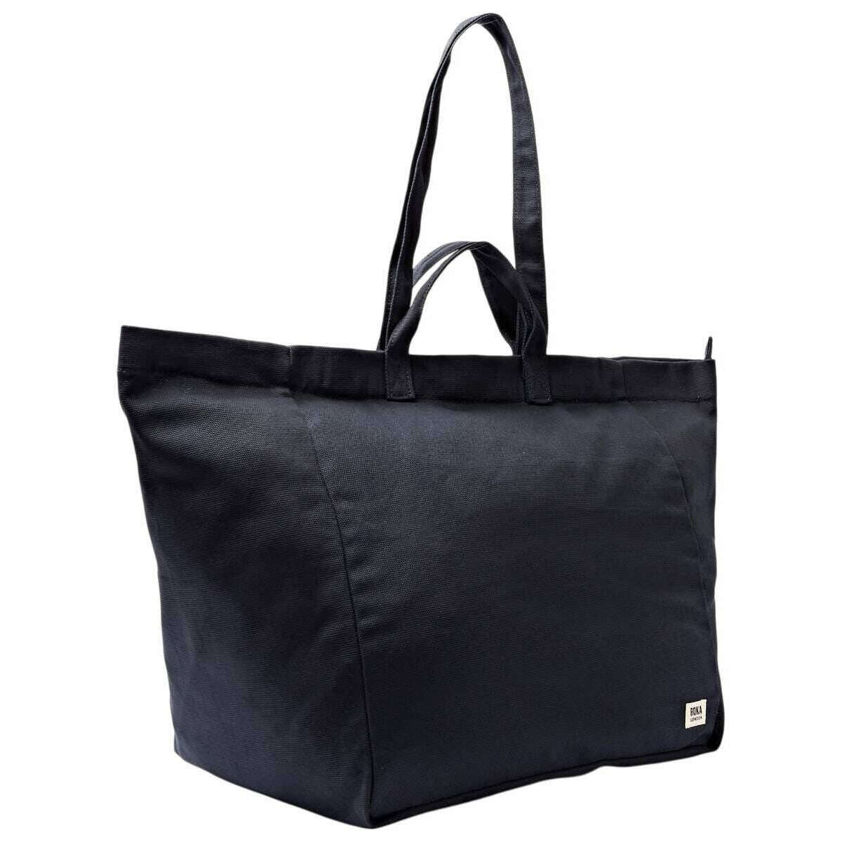 Roka Marylebone Large Cotton Canvas Tote Bag - Smoke Grey - Image 3