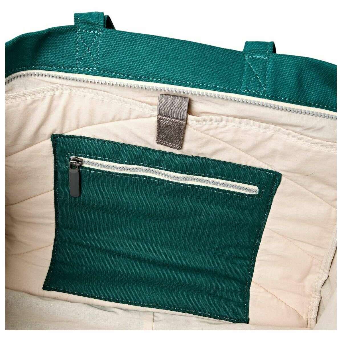 Roka Marylebone Large Cotton Canvas Tote Bag - Teal Blue - Image 4