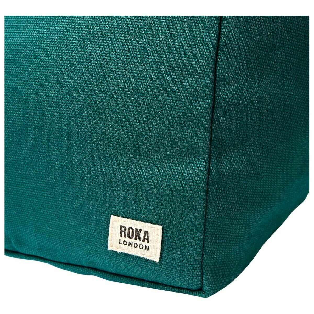 Roka Marylebone Large Cotton Canvas Tote Bag - Teal Blue - Image 7