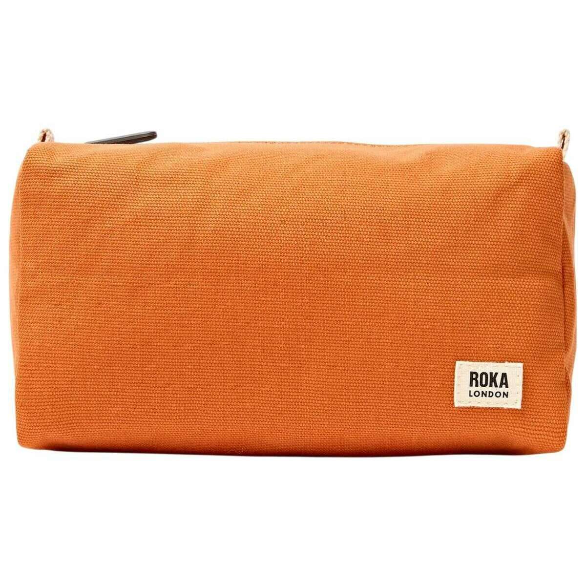 Roka Mayfair Small Cotton Canvas Wash Bag - Burnt Orange