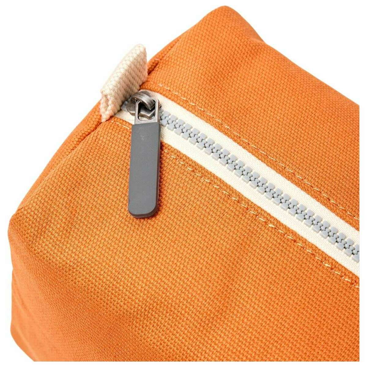Roka Mayfair Small Cotton Canvas Wash Bag - Burnt Orange - Image 6
