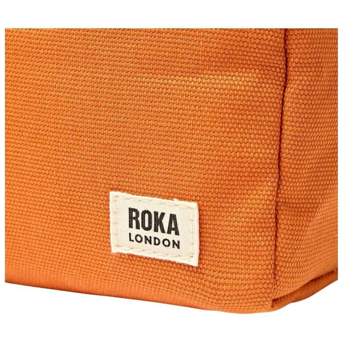Roka Mayfair Small Cotton Canvas Wash Bag - Burnt Orange - Image 7