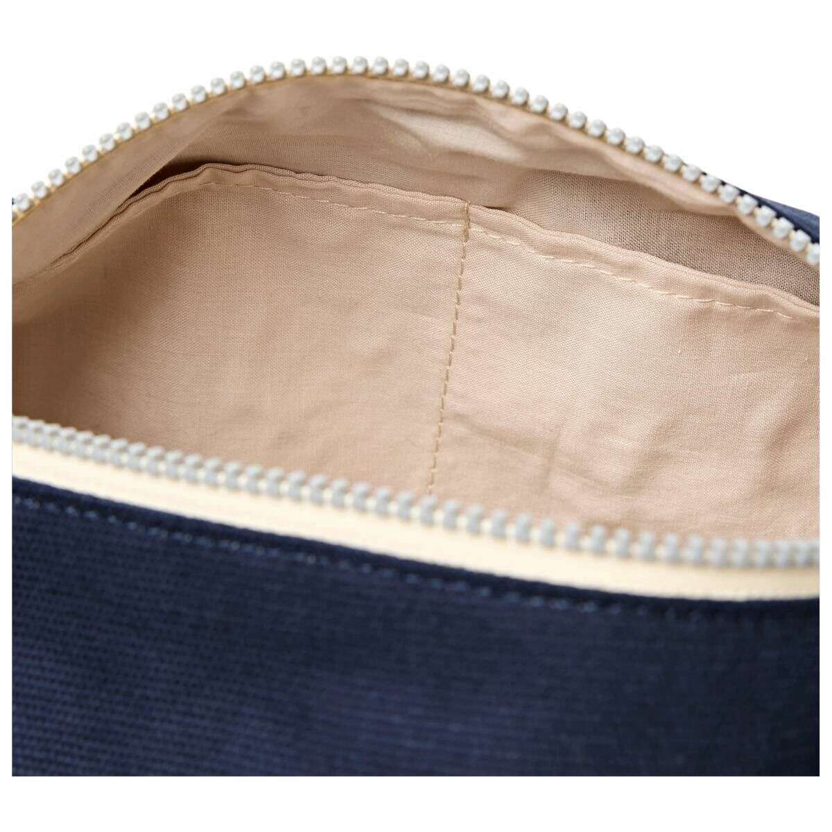 Roka Mayfair Small Cotton Canvas Wash Bag - Midnight Blue - Image 4