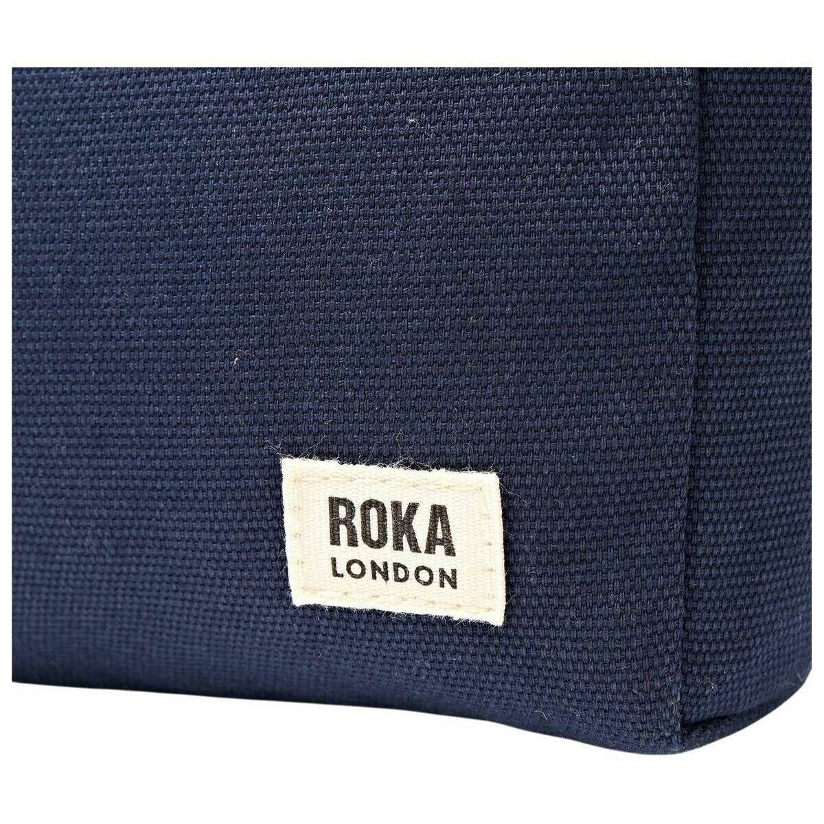 Roka Mayfair Small Cotton Canvas Wash Bag - Midnight Blue - Image 7