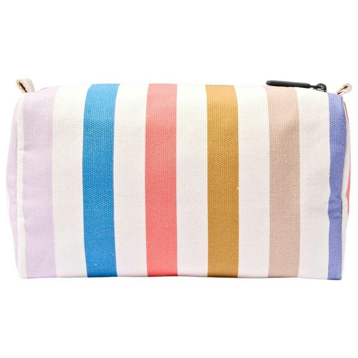 Roka Mayfair Small Cotton Canvas Wash Bag - Pastel Multistripe/White/Blue - Image 2