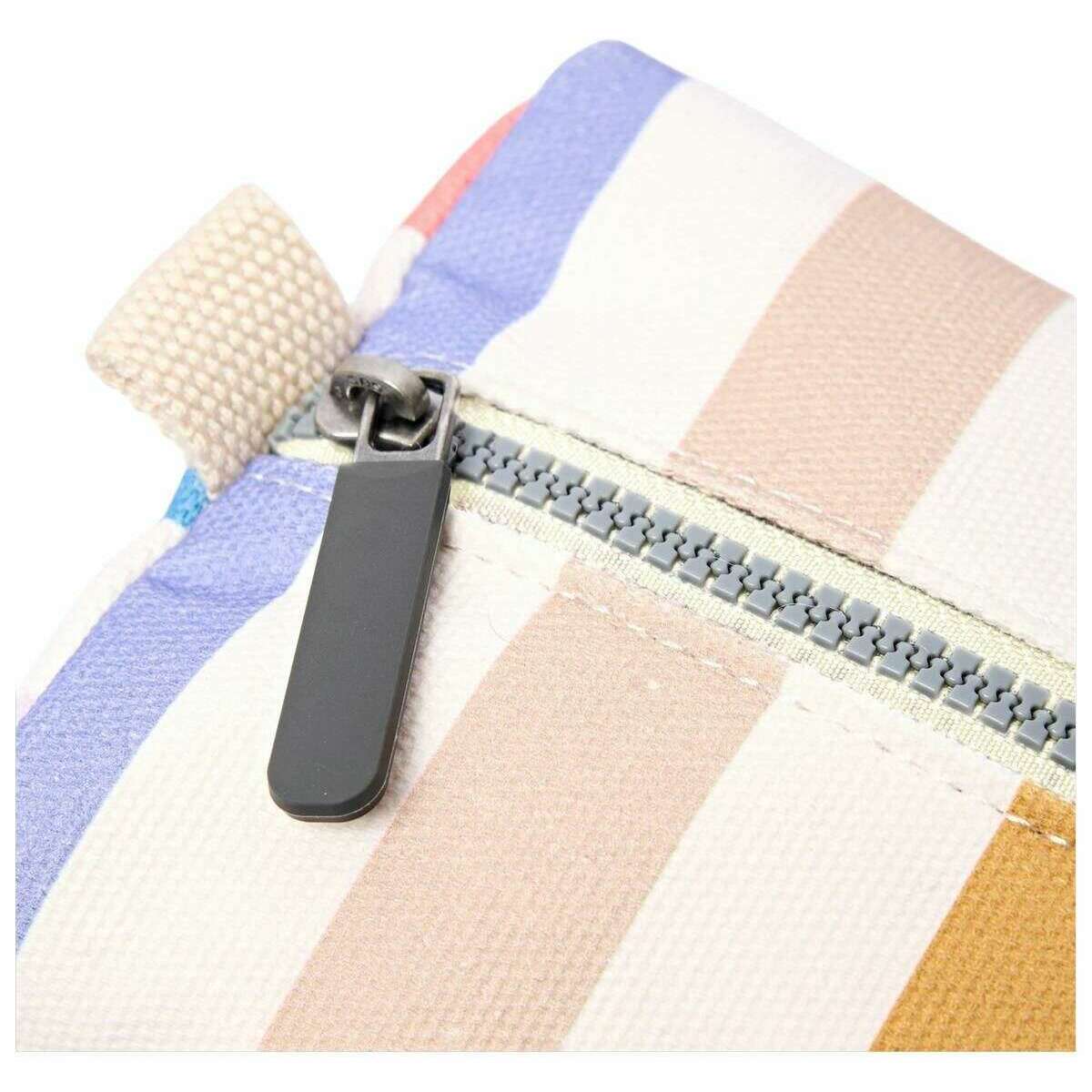 Roka Mayfair Small Cotton Canvas Wash Bag - Pastel Multistripe/White/Blue - Image 6