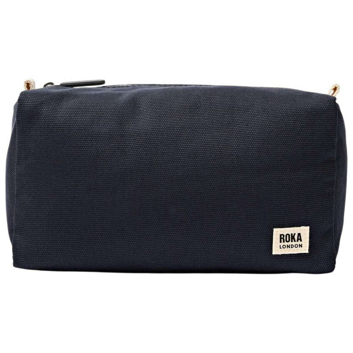 Roka Mayfair Small Cotton Canvas Wash Bag - Smoke Grey