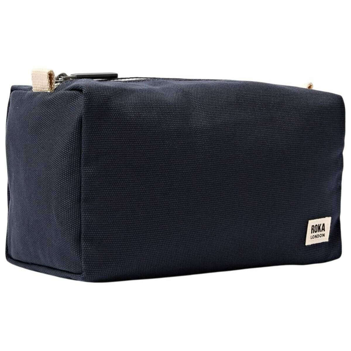 Roka Mayfair Small Cotton Canvas Wash Bag - Smoke Grey - Image 3