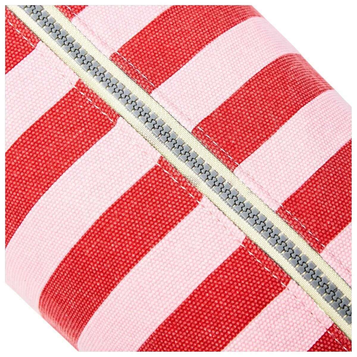 Roka Mayfair Small Cotton Canvas Wash Bag - Strawberry Stripe Pink/White - Image 5