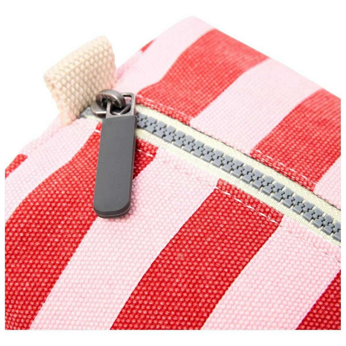 Roka Mayfair Small Cotton Canvas Wash Bag - Strawberry Stripe Pink/White - Image 6