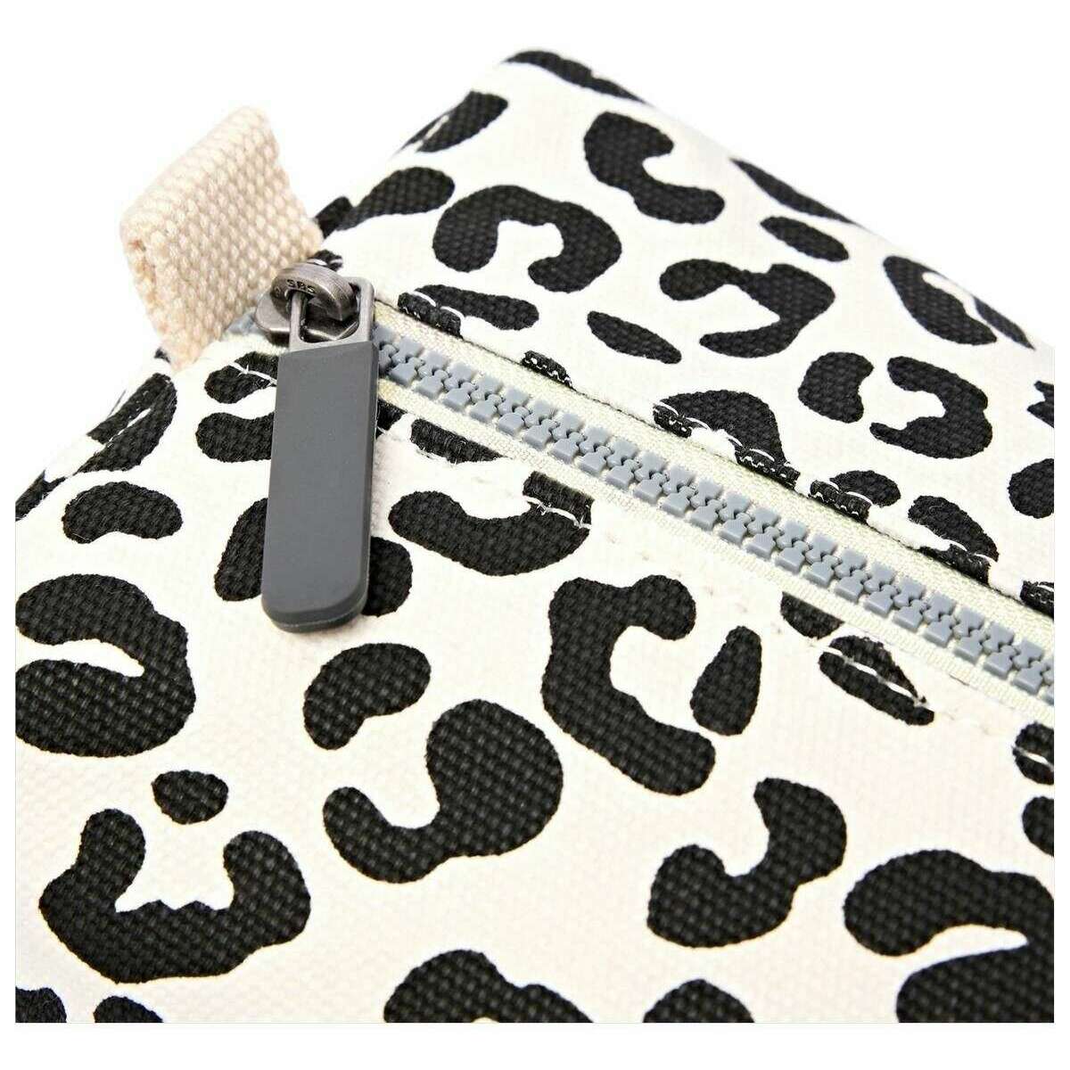 Roka Mayfair Small Cotton Canvas Wash Bag - Summer Leopard White/Black - Image 6
