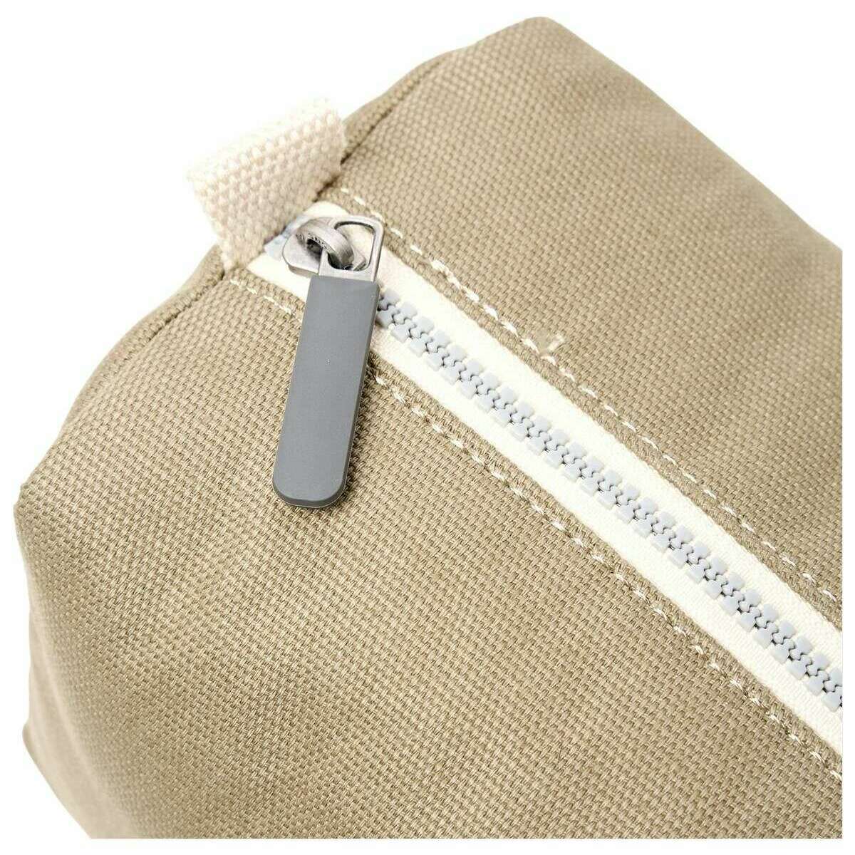 Roka Mayfair Small Cotton Canvas Wash Bag - Taupe Beige - Image 6