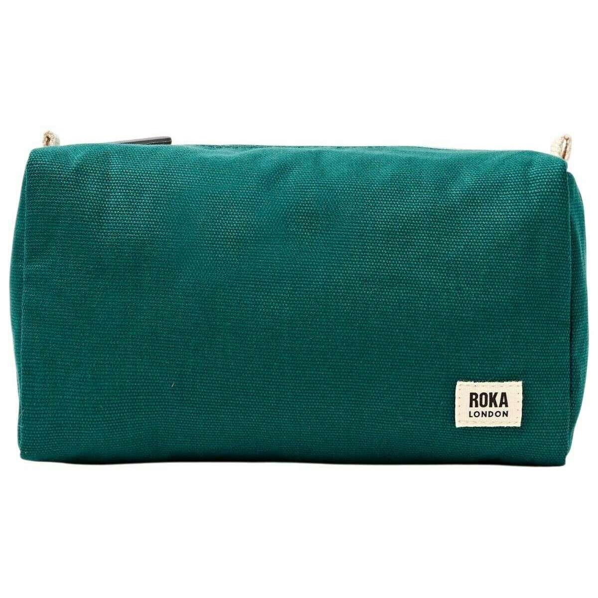 Roka Mayfair Small Cotton Canvas Wash Bag - Teal Blue
