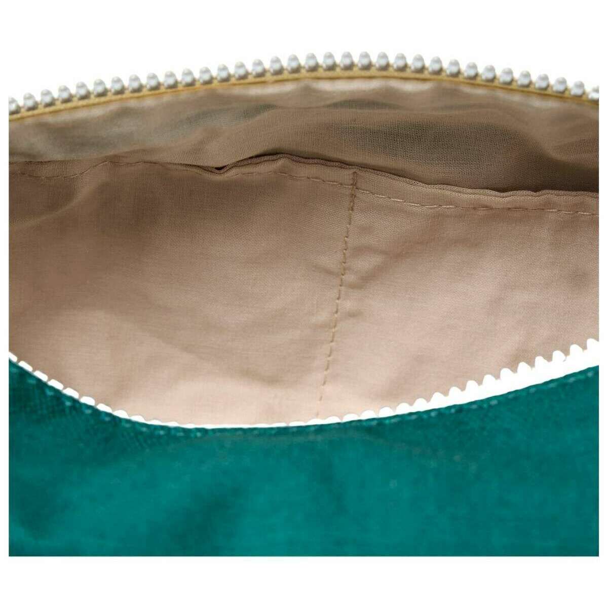 Roka Mayfair Small Cotton Canvas Wash Bag - Teal Blue - Image 4