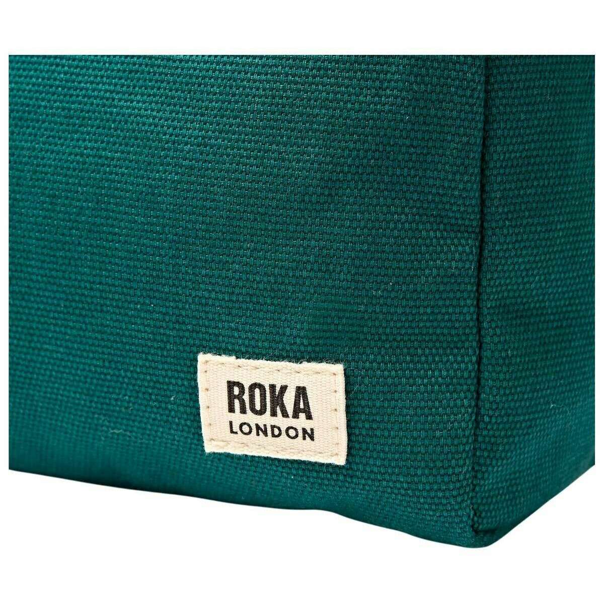 Roka Mayfair Small Cotton Canvas Wash Bag - Teal Blue - Image 7
