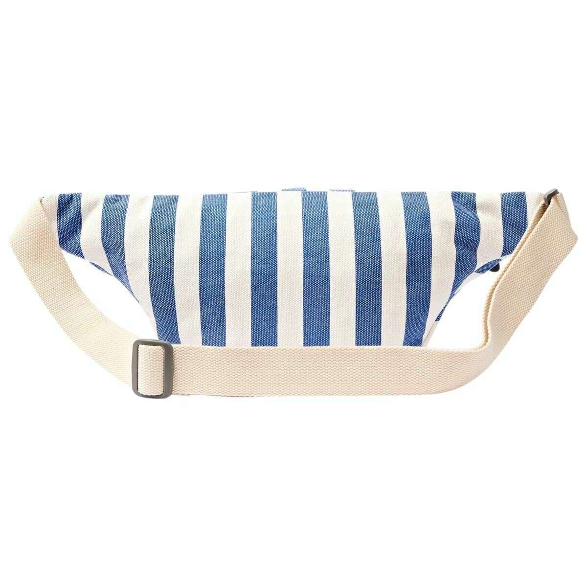 Roka Mill Hill Small Cotton Canvas Crossbody Bag - Denim Stripe Blue/White - Image 2