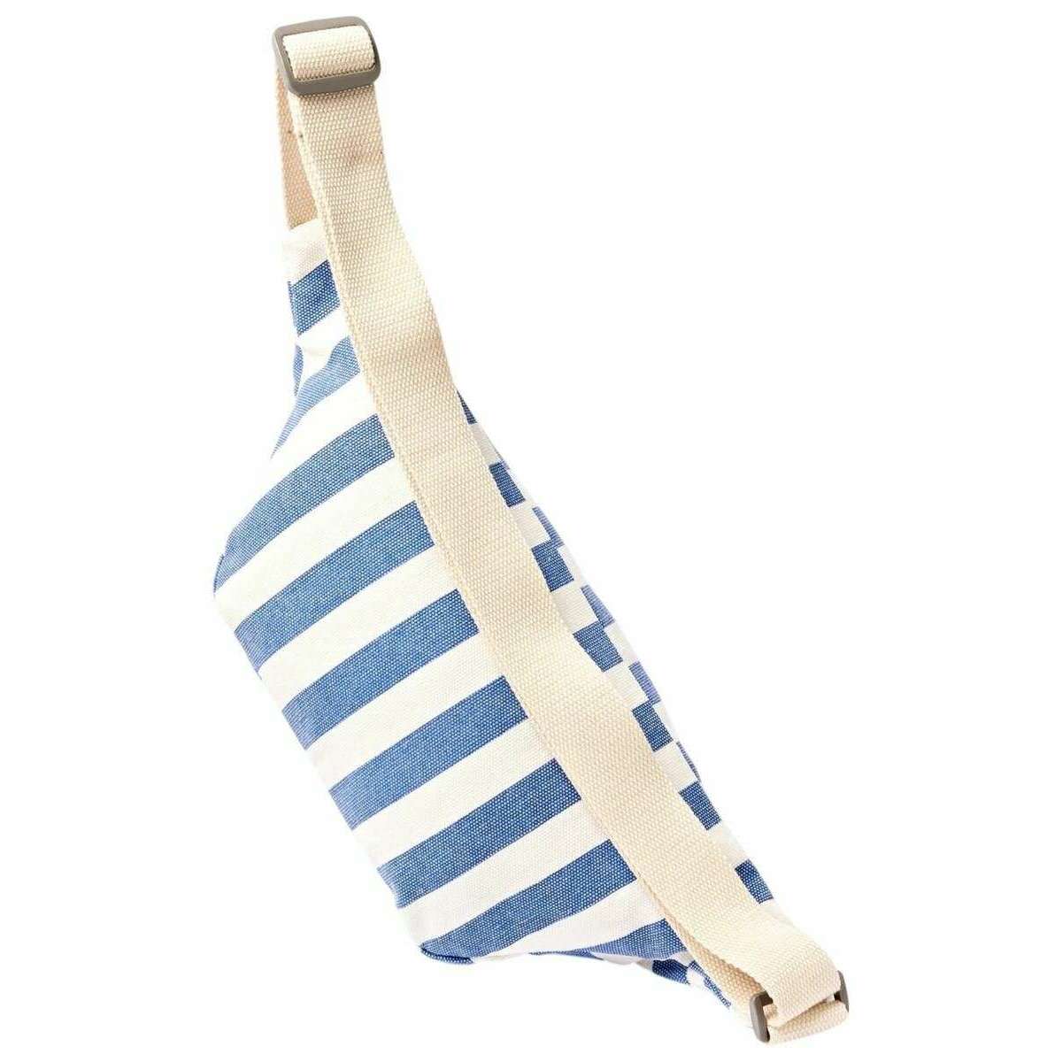 Roka Mill Hill Small Cotton Canvas Crossbody Bag - Denim Stripe Blue/White - Image 4
