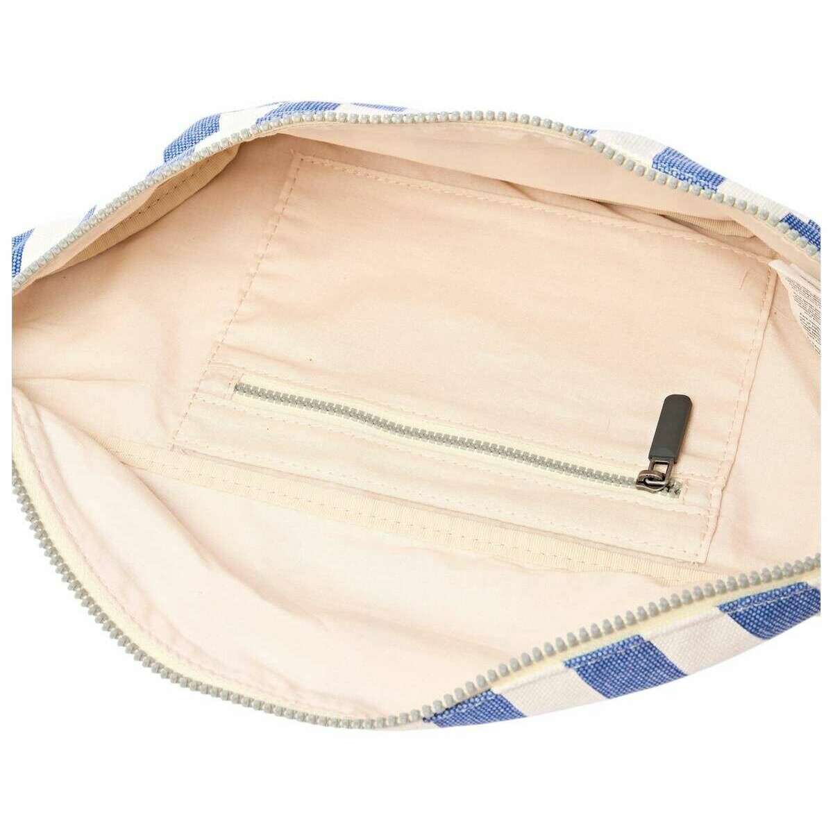 Roka Mill Hill Small Cotton Canvas Crossbody Bag - Denim Stripe Blue/White - Image 5