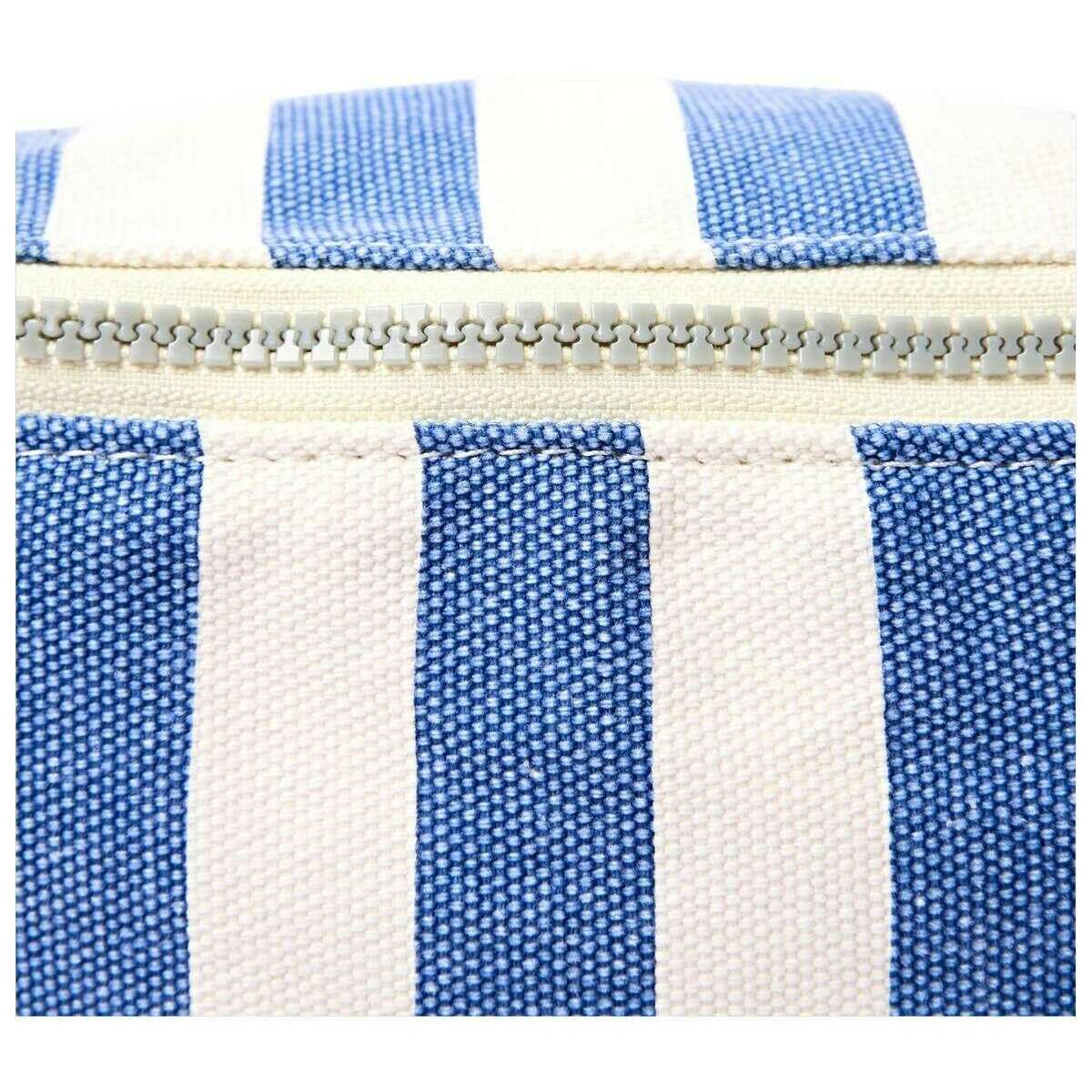 Roka Mill Hill Small Cotton Canvas Crossbody Bag - Denim Stripe Blue/White - Image 6